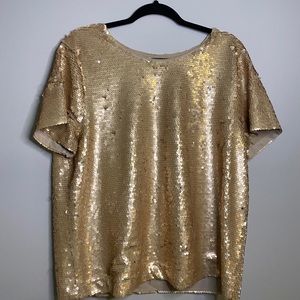 J. Crew Gold Sequin Blouse